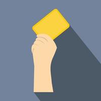 Referee showing yellow card flat icon vector