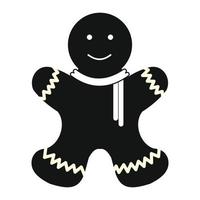 Christmas gingerbread man simple icon vector