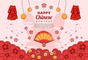 Flat Seollal Happy Korean New Year 2023 Greeting Cards Set vector