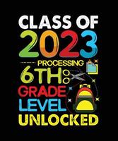 class of 2023 processing first grade level unlocked vector