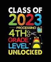 class of 2023 processing first grade level unlocked vector