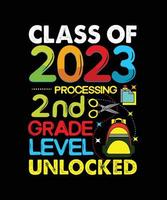 class of 2023 processing first grade level unlocked vector