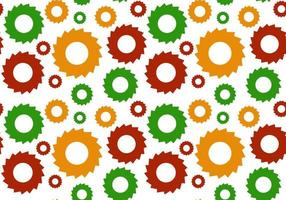 Geometric pattern seamless. Green, orange and red colors with circles, gears. Vector illustration.