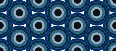 Geometric pattern seamless. Blue color circles and rings. Vector illustration.