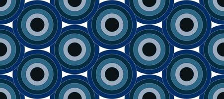 Geometric pattern seamless. Blue color circles and rings. Vector illustration.