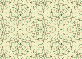 Geometric pattern seamless. Green and red colors with circles, rings. Vector illustration.