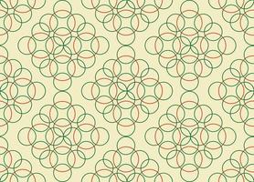 Geometric pattern seamless. Green and red colors with circles, rings. Vector illustration.