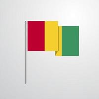 vector de diseño de bandera ondeante de guinea