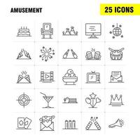 Amusement Line Icon for Web Print and Mobile UXUI Kit Such as Monitor Screen Play Media Amusement Park Confetti Confetti Pictogram Pack Vector