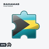 rompecabezas de la bandera de Bahamas vector