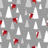 Christmas seamless pattern with Santa Claus and christmas tree. Can be used for fabric, wrapping paper, scrapbooking, textile and other design. vector