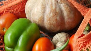 Close up of fresh produce in orange net video