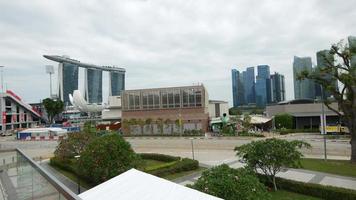 naturskön singapore stad se med marina bukt sandstrand hotell video