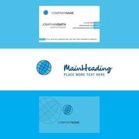 Beautiful Globe Logo and business card vertical Design Vector