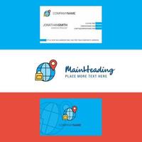 Beautiful Internet Logo and business card vertical Design Vector