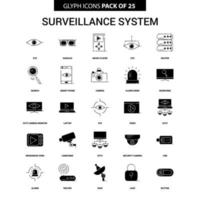 Surveillance Glyph Vector Icon set
