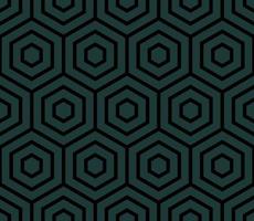 BLACK SEAMLESS VECTOR BACKGROUND WITH EMERALD HEXAGONS