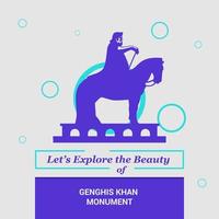 Lets Explore the beauty of Genghis Khan Monument Ulanbataar Mongolia National Landmarks vector