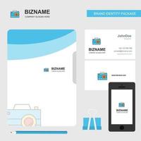 Camera Business Logo File Cover Visiting Card and Mobile App Design Vector Illustration