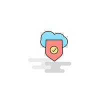 Flat Secure cloud Icon Vector