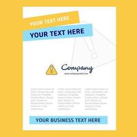 Caution Title Page Design for Company profile annual report presentations leaflet Brochure Vector Background