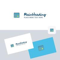 Calendar vector logotype with business card template Elegant corporate identity Vector