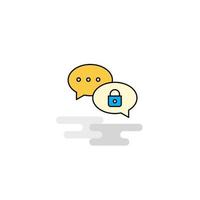 Flat Secure chat Icon Vector