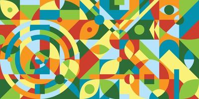 abstract mosaic geometric shape colorful green blue red and yellow wallpaper background vector illustration EPS10