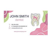 Dentist business card, healthy mouth, vector