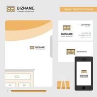 Cupboard Business Logo File Cover Visiting Card and Mobile App Design Vector Illustration