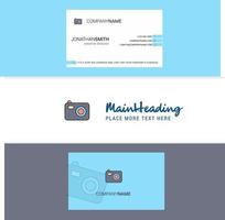 Beautiful Camera Logo and business card vertical Design Vector