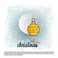 Merry Christmas card with creative design and light background vector