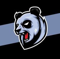aggressive panda head mascot e-sport logo  character design for sport and gamer logo