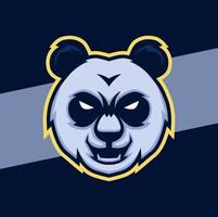 diseño agresivo del personaje del logotipo de e-sport de la mascota de la cabeza de panda para el logotipo deportivo y de jugador vector