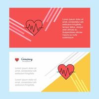 Heart ecg abstract corporate business banner template horizontal advertising business banner vector