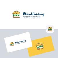 Burger vector logotype with business card template Elegant corporate identity Vector