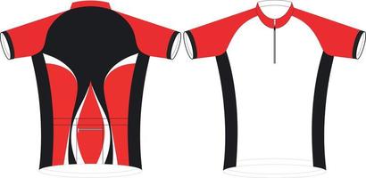 jerseys de ciclismo, plantilla de maqueta deportiva de manga corta, maqueta de chaqueta con cremallera uniforme de ciclismo, archivos vectoriales completos vector