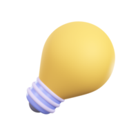 icono de bombilla de luz amarilla 3d ideas de consejos de conocimiento empresarial png