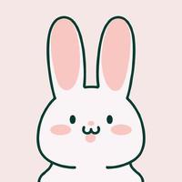 lindo conejo kawaii o conejito en diseño pastel. dibujos animados divertidos para el diseño de impresión o pegatinas. vector