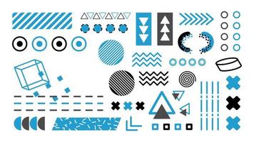 Memphis elements. retro funky graphic, 90s trends designs and vintage geometric print element vector