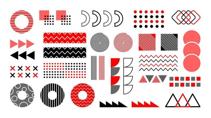 Memphis elements. retro funky graphic, 90s trends designs and vintage geometric print element