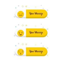 Emoji with your message design vector