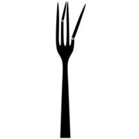 Vector of a broken fork on a white background. Great for cutlery logos, brittle, bent.