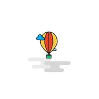 Flat Hot air balloon Icon Vector
