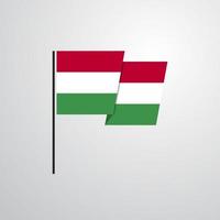 Hungary waving Flag design vector