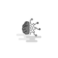 neuronas icono web línea plana llena vector icono gris