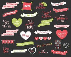 Valentines day typography for greeting cards, gifts, stickers and more. vector