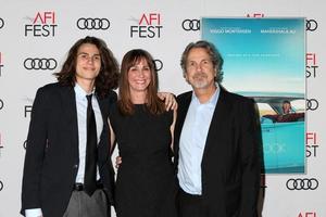 LOS ANGELES - NOV 9 - Son, Melinda Farrelly, Peter Farrelly at the AFI FEST 2018 - Green Book at the TCL Chinese Theater IMAX on November 9, 2018 in Los Angeles, CA photo