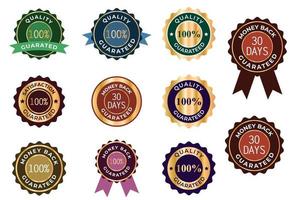 conjunto de garantía clásica garantía cinta de sello de oro insignia de premio vintage diseño de sello de calidad mejor garantía garantía de etiqueta de etiqueta de venta de producto premium.