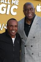 LOS ANGELES - APR 14 - Sugar Ray Leonard, Magic Johnson at the They Call Me Magic Premiere Screening at Village Theater on April 14, 2022 in Westwood, CA photo